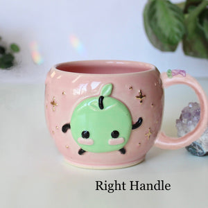 ⭐️PREORDER: Light Green Junimo - Pastel Pink Mug - 18oz