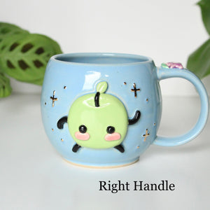 ⭐️PREORDER: Green Apple Junimo - Sky Blue Mug - 18oz