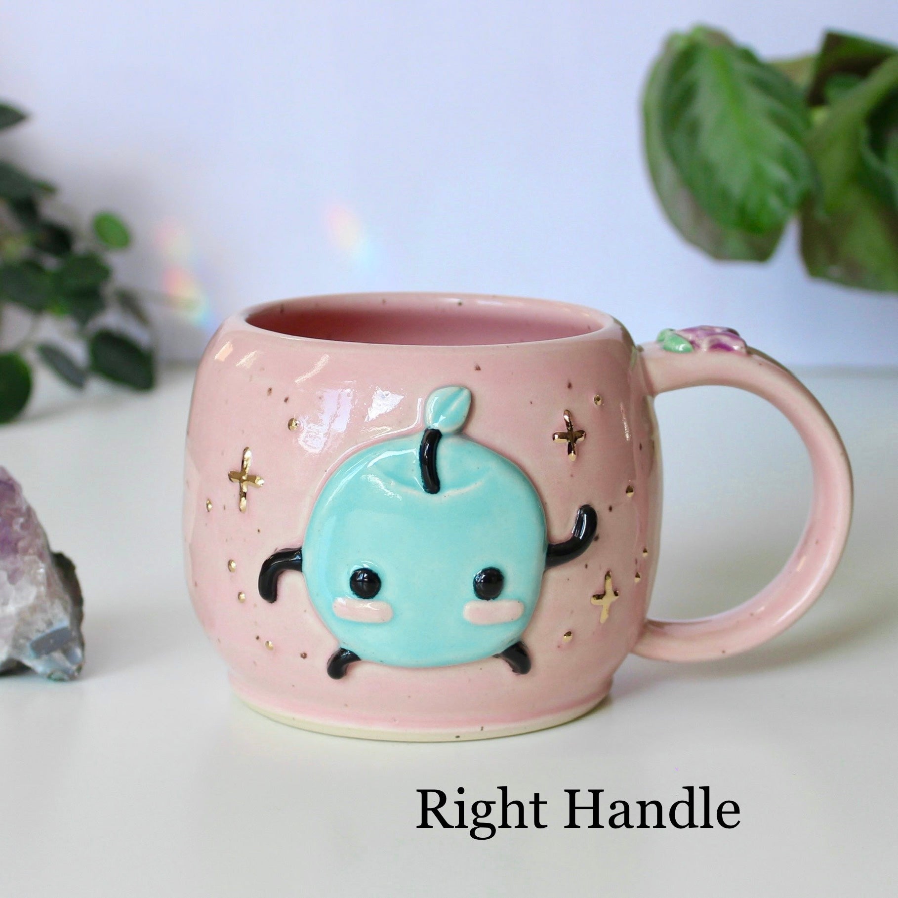 ⭐️PREORDER: Sky Blue Junimo - Pastel Pink Mug - 18oz