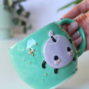 ⭐️PREORDER: Purple Junimo - Teal Mug - 18oz
