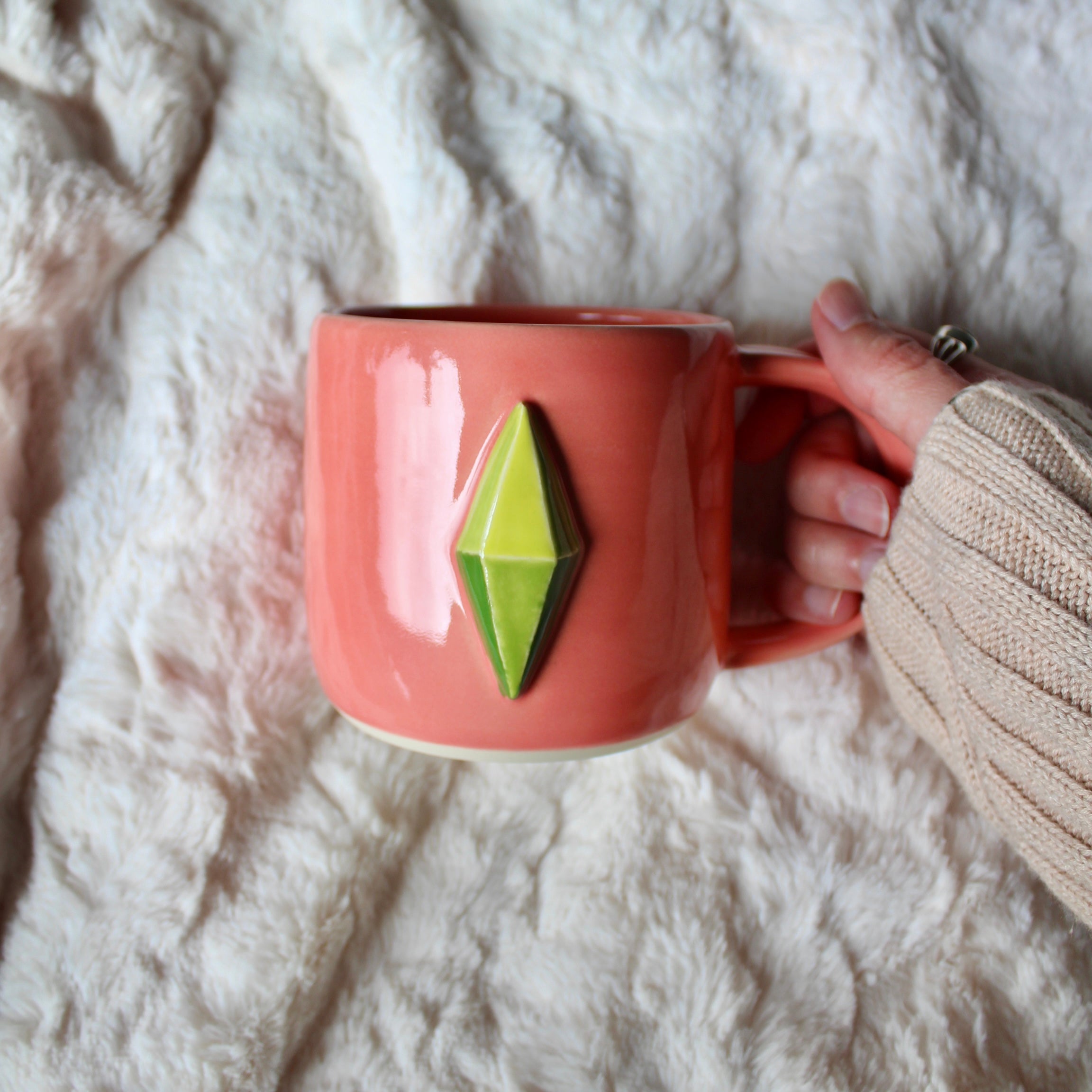 Plumbob Mug - Coral Pink 16oz