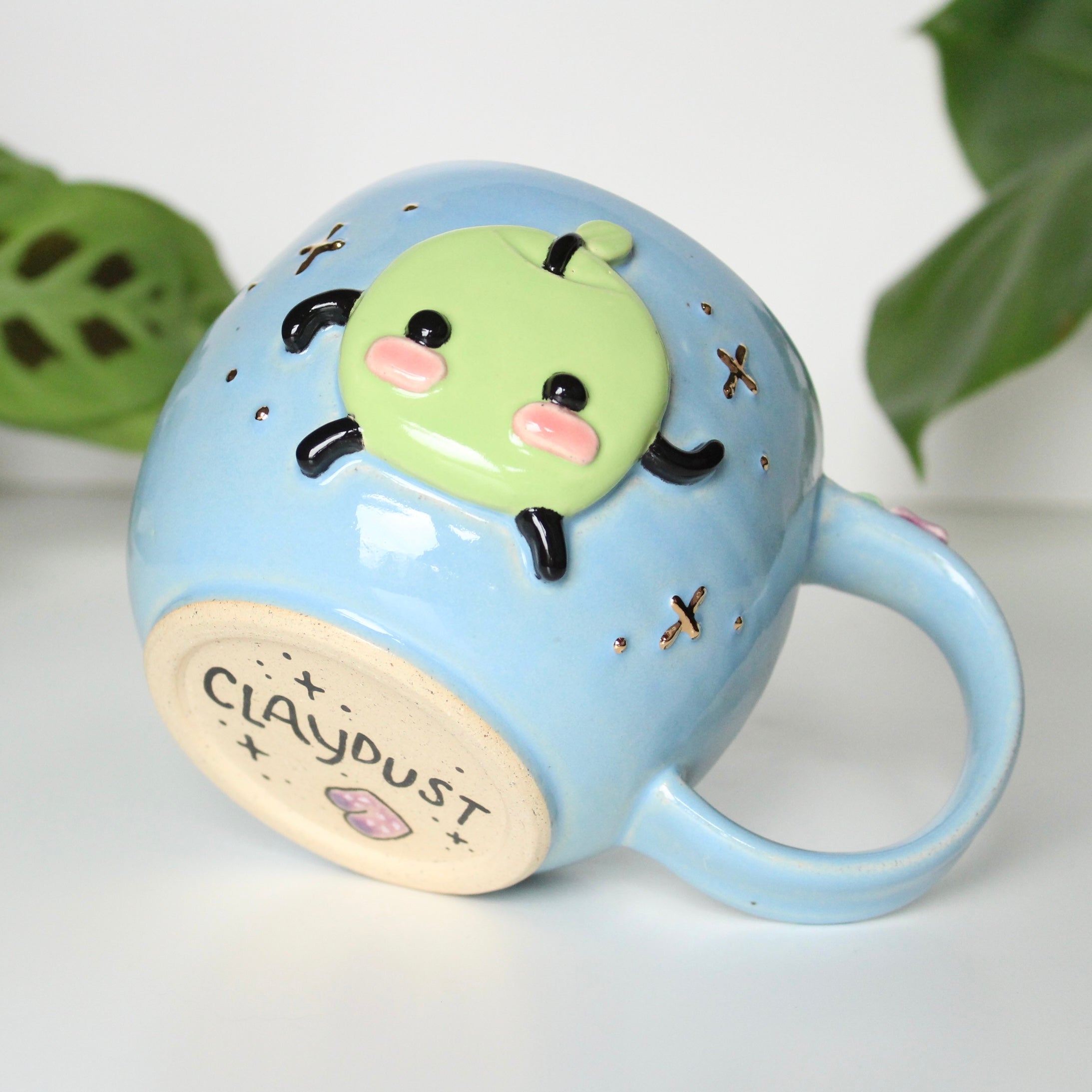 ⭐️PREORDER: Green Apple Junimo - Sky Blue Mug - 18oz