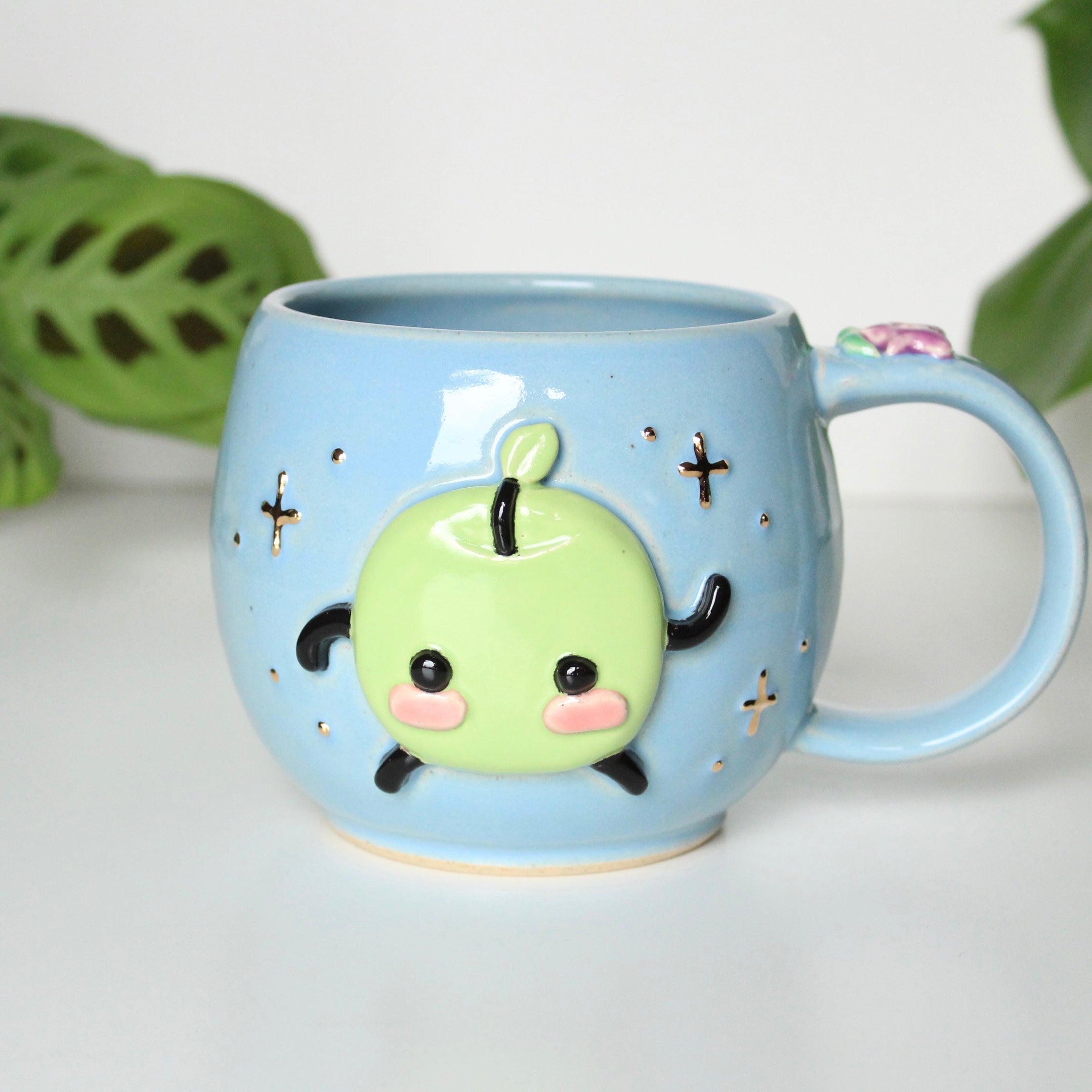 ⭐️PREORDER: Green Apple Junimo - Sky Blue Mug - 18oz