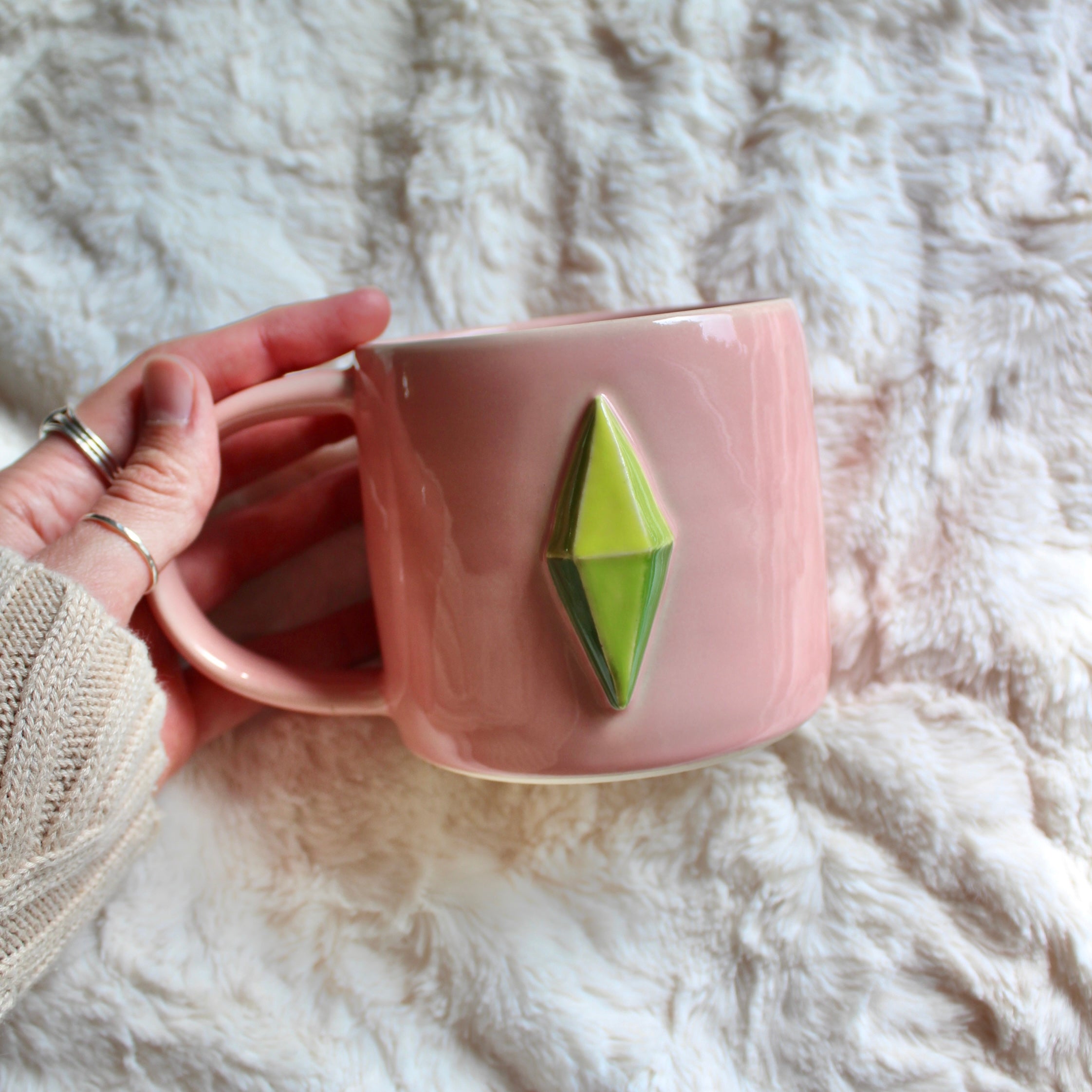 Plumbob Mug  - Pastel Pink L 16oz