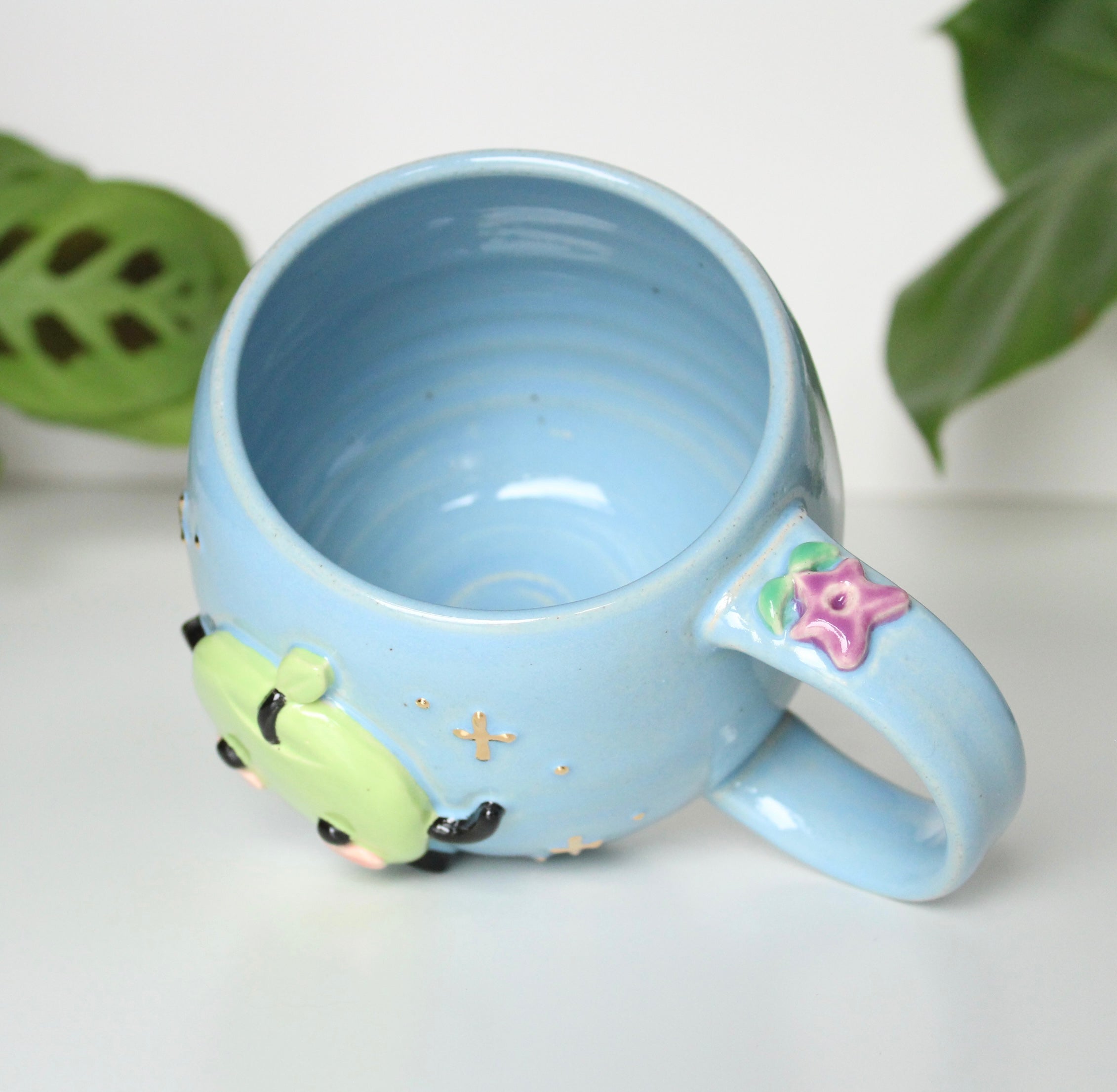 ⭐️PREORDER: Green Apple Junimo - Sky Blue Mug - 18oz