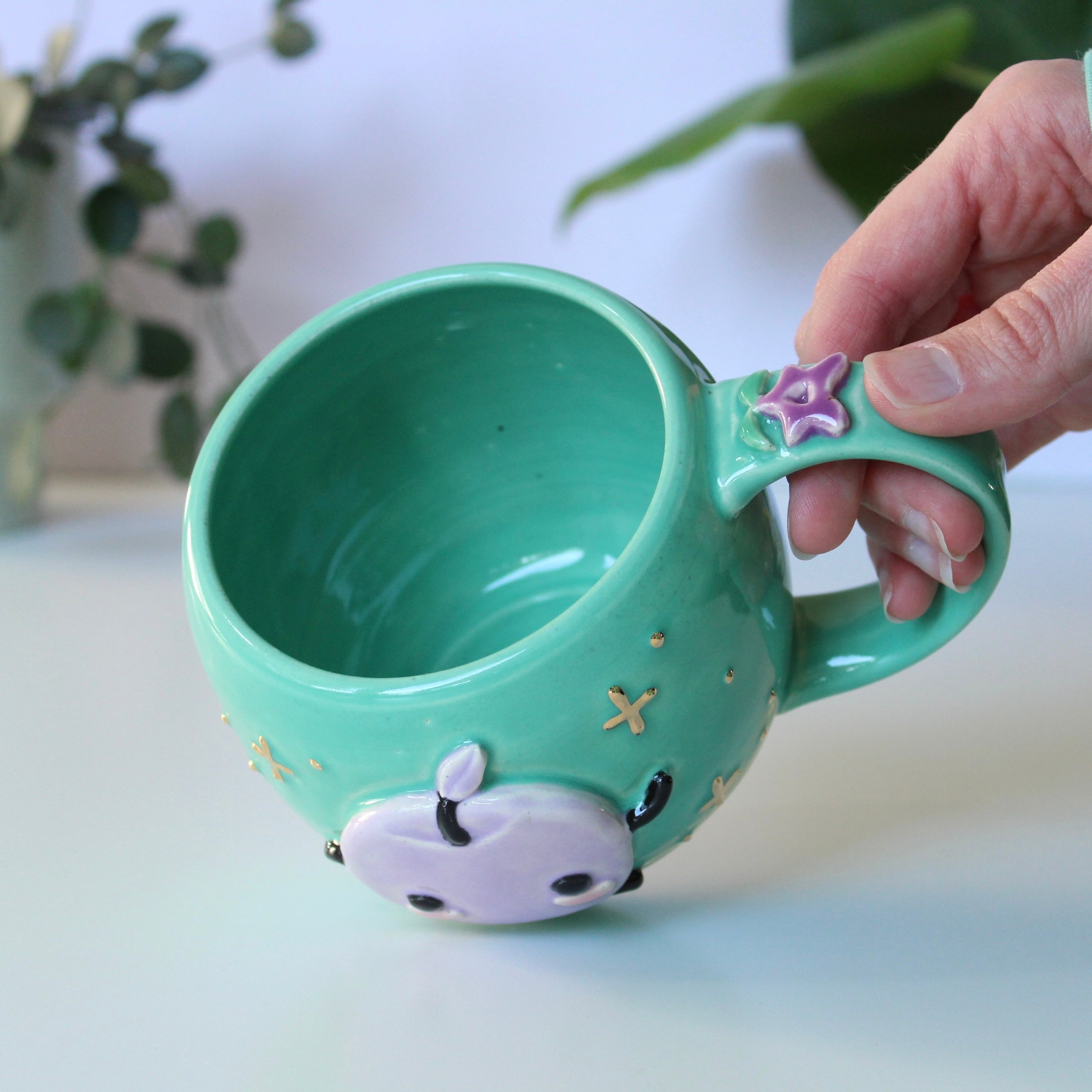⭐️PREORDER: Purple Junimo - Teal Mug - 18oz