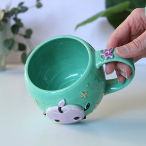 ⭐️PREORDER: Purple Junimo - Teal Mug - 18oz