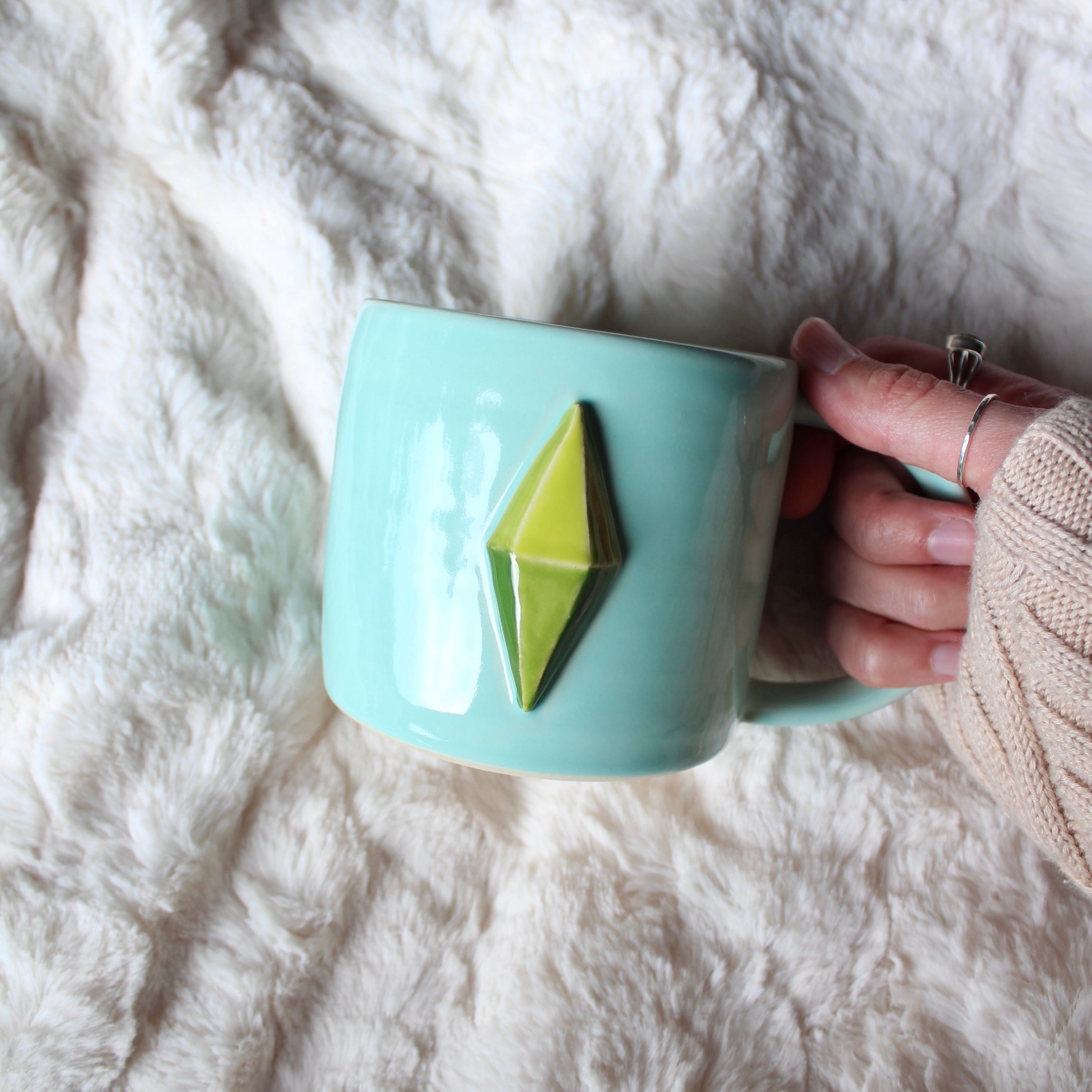 Plumbob Mug - Aqua Blue 16oz