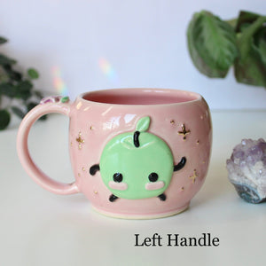 ⭐️PREORDER: Light Green Junimo - Pastel Pink Mug - 18oz